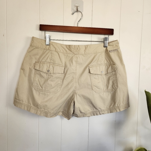 Columbia Beige Mid Rise Hiking Shorts Activewear Summer Travel Cotton Plus 14 - Picture 5 of 12